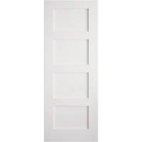 Primed White Wooden 4-Panel Shaker Internal Door 2040mm x 826mm (449FA)