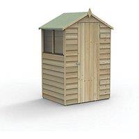 Forest 4Life 4' x 3' (Nominal) Apex Overlap Timber Shed with Base & Assembly (449FL)