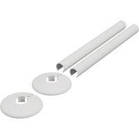 ETAL Enzo Radiator Pipe Covers and Collars Set White 16mm x 200mm 4 Pieces (449YU)