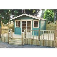 Shire Caledonian 13 ' 6" x 15' 6" (Nominal) Apex Timber Log Cabin (45129)