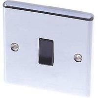 LAP 10AX 1-Gang 2-Way Light Switch Polished Chrome with Black Inserts (45164)