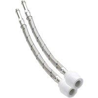 Hep2O Push-Fit Keyless Flexi Tap Connector 15mm x M10 x 300mm 2 Pack (451RE)