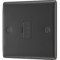 British General Nexus Metal 13A Unswitched Fused Spur Matt Black with Colour-Matched Inserts (452PM)