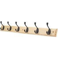 Essentials 6-Hook Rail Pine 685mm x 95mm (452TA)