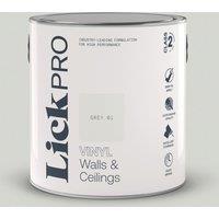 LickPro 2.5Ltr Grey 01 Vinyl Matt Emulsion Paint (452TM)