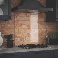 Splashback Clear with Matt Black Caps Kitchen Splashback 600mm x 700mm x 6mm (452YR)