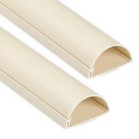 D-Line PVC Magnolia TV Trunking 50mm x 25mm x 1.5m 2 Pack (45315)