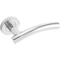Eclipse Insignia Arched Fire Rated Lever on Rose Door Handle Pair Polished Stainless Steel (453KW)