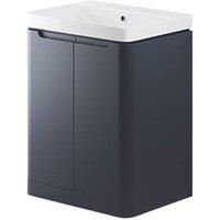 Floorstanding Vanity Unit & Basin Matt Indigo 605mm x 460mm x 840mm (453RJ)