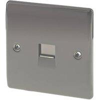 British General Nexus Metal 1-Gang Slave Telephone Socket Black Nickel (45421)