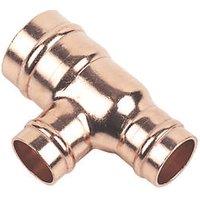 Flomasta Brass Solder Ring Reducing Tees 22mm x 15mm x 15mm 5 Pack (45426)