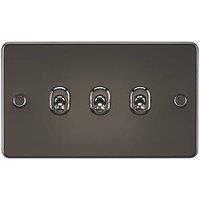 Knightsbridge 10AX 3-Gang 2-Way Light Switch Gunmetal (454TY)