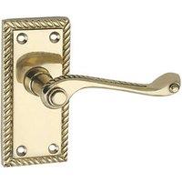 Smith & Locke Fire Rated Latch Door Handles Pair Polished Brass (4564P)