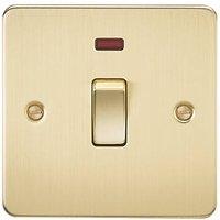 Knightsbridge 20A 1-Gang DP Control Switch Brushed Brass with LED (456VF)