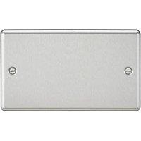 Knightsbridge 2-Gang Blanking Plate Brushed Chrome (457TY)