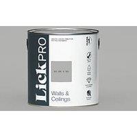 LickPro Max+ 2.5Ltr Grey BS 00 A 05 Matt Emulsion Paint (458JY)