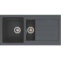 Abode Xcite 1.5 Bowl Granite Composite Kitchen Sink Black Metallic Reversible 1000mm x 500mm (459PH)