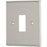 Contactum iConic 1-Module Grid Faceplate Brushed Steel (459RP)