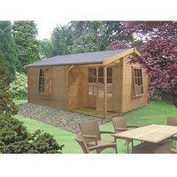 Shire Ringwood 14' x 12' (Nominal) Reverse Apex Timber Log Cabin (46034)