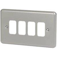 MK Grid Plus 4-Module Grid Faceplate Grey (46036)