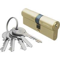 Smith & Locke Fire Rated 1 Star Double Double Cylinder Lock 35-45 (80mm) Polished Brass (460TE)