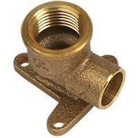 Yorkshire Brass Solder Ring Adapting 90 Wall Plate Elbow 15mm x 1/2" (46132)