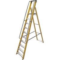 Lyte Fibreglass 2.74m 10 Step Platform Step Ladder With Handrail (461FG)