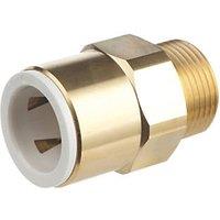Flomasta Brass Push-Fit Adapting Male Pipe Fitting Adaptor 22mm x 3/4" (461KR)