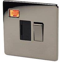 Crabtree Platinum 13A Switched Fused Spur with Neon Black Nickel with Black Inserts (46356)