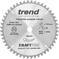Trend CSB/CC18448T Wood Crosscut Circular Saw Blade 184mm x 16mm 48T (463XG)