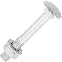 Timco Exterior Coach Bolts Carbon Steel Organic Silver Coating M10 x 75mm 10 Pack (464KG)