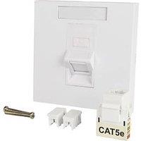 Labgear 1-Gang RJ45 Ethernet Socket White with Colour-Matched Inserts (464KM)