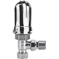 Flomasta 1/2" x 15mm Chrome Angled Modern Thermostatic Radiator Valve Head & Body (464KR)