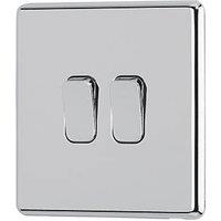 Arlec 10A 2-Gang 2-Way Light Switch Polished Chrome (464RU)