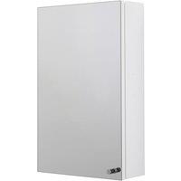 Croydex Carra Mirrored Single-Door Cabinet White Gloss 300mm x 120mm x 500mm (464TJ)