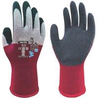 Wonder Grip WG-355 Dual General Handling Gloves Maroon/Grey Medium (464VJ)