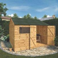 Mercia Modular 9' 6" x 10' (Nominal) Reverse Apex Shiplap T&G Timber Workshop (464YL)
