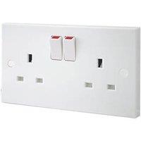 British General 900 Series 13A 2-Gang DP Switched Plug Socket White (46599)
