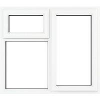 Crystal Right-Hand & Top Opening Clear Double-Glazed Casement White uPVC Window 905mm x 965mm (466JP)