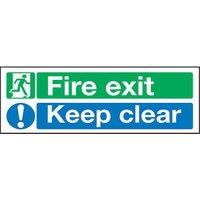 Essentials Non Photoluminescent "Fire Exit Keep Clear" Signs 150mm x 450mm 50 Pack (46706)
