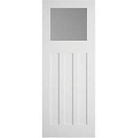Edwardian 1-Clear Light Primed White Wooden 3-Panel Internal Door 1981mm x 838mm (467FA)