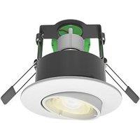 4lite WiZ Connected Adjustable Fire Rated LED Smart Downlight Matt White 4.9W 345lm (467PG)