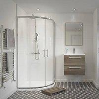 Framed Quadrant 2-Door Shower Enclosure LH&RH Polished Silver 900mm x 900mm x 1850mm (467RJ)