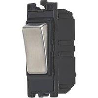 Contactum 20AX Grid DP Control Switch Brushed Steel with Black Inserts (467RV)