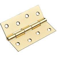 Smith & Locke Polished Brass Fixed Pin Butt Hinges 100mm x 71mm 2 Pack (469PX)