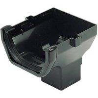 FloPlast uPVC Square Stop End Outlet Black 114mm x 65mm (47066)