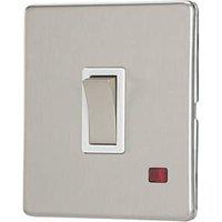 Contactum Lyric 20A 1-Gang DP Control Switch Brushed Steel with Neon with White Inserts (470RR)