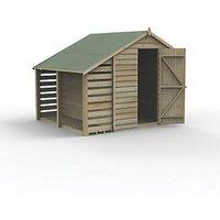 Forest 4Life 6' x 8' (Nominal) Apex Overlap Timber Shed with Lean-To (471FL)