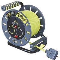 PRO XT 13A 2-Gang 25m Cable Reel + 2.1A 2-Outlet Type A USB Charger 240V (4728X)