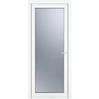 Crystal Fully Glazed 1-Obscure Light Left-Handed White uPVC Back Door 2090mm x 890mm (473JM)